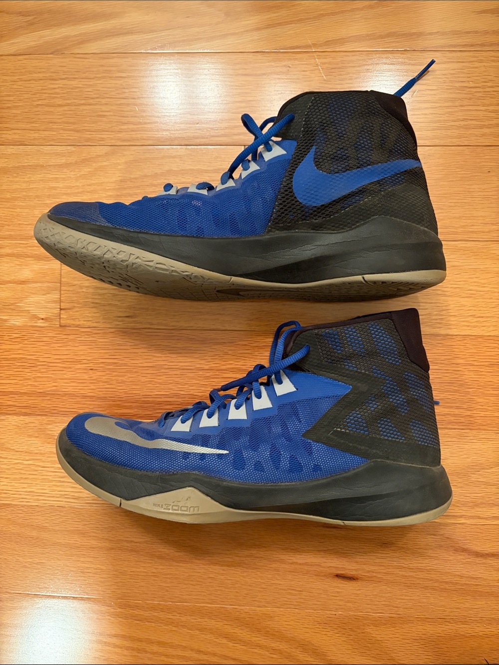 Nike Men’s Royal Blue and Black High-Top Basketball Shoes